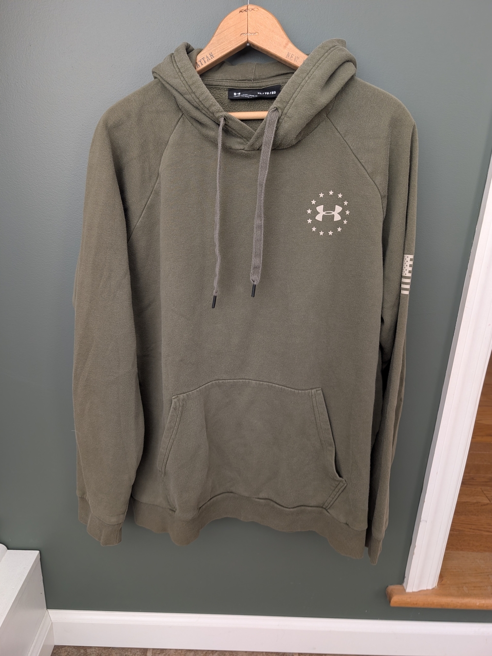 Under Armour Men's Olive Hoodie with Logo Accent